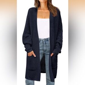 Elegant Blue Knit Cardigan
